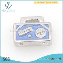 Venda quente e bonito azul menina saco flutuante locket encantos para aço inoxidável lockets